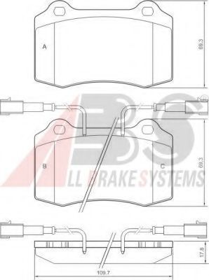 Комплект тормозных колодок, дисковый тормоз A.B.S. 37041 OE