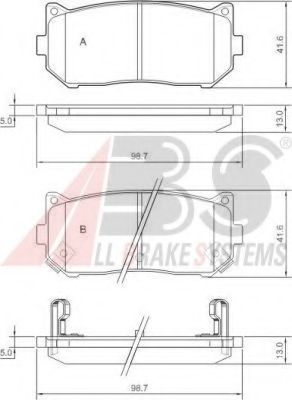 Комплект тормозных колодок, дисковый тормоз A.B.S. 37045 OE