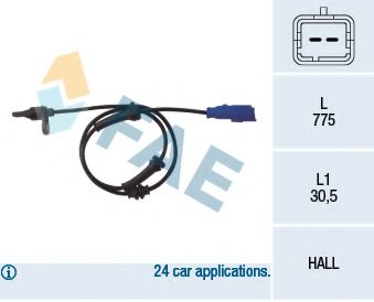 Датчик, частота вращения колеса FAE 78013