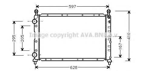 Радиатор, охлаждение двигателя AVA QUALITY COOLING AL2074