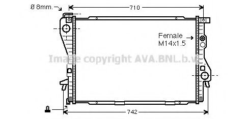 Радиатор, охлаждение двигателя AVA QUALITY COOLING BW2176