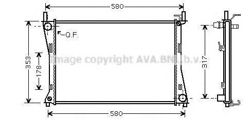 Радиатор, охлаждение двигателя AVA QUALITY COOLING FD2325