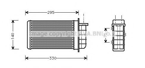 Теплообменник, отопление салона AVA QUALITY COOLING FTA6191