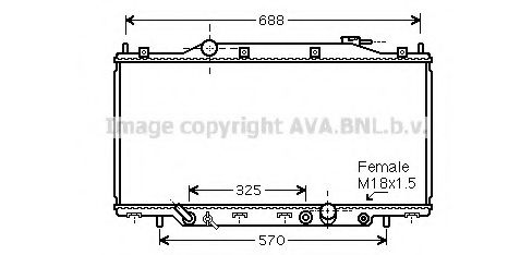 Радиатор, охлаждение двигателя AVA QUALITY COOLING HD2244
