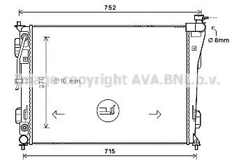 Радиатор, охлаждение двигателя AVA QUALITY COOLING HY2423