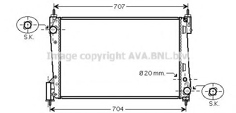 Радиатор, охлаждение двигателя AVA QUALITY COOLING OL2423