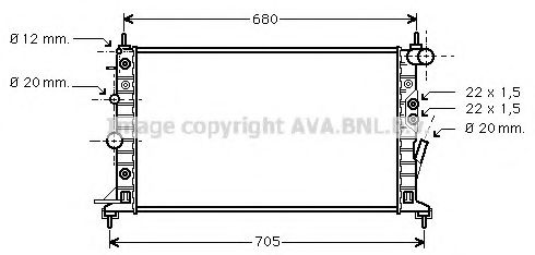 Радиатор, охлаждение двигателя AVA QUALITY COOLING OLA2222