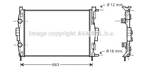 Радиатор, охлаждение двигателя AVA QUALITY COOLING RT2307