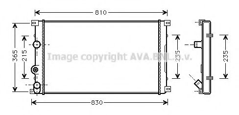 Радиатор, охлаждение двигателя AVA QUALITY COOLING RTA2276