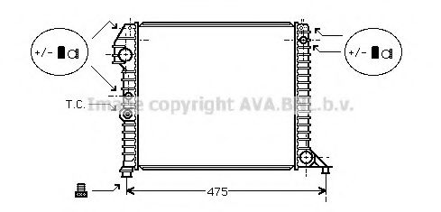 Радиатор, охлаждение двигателя AVA QUALITY COOLING VO2056