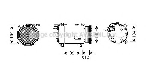 Компрессор, кондиционер AVA QUALITY COOLING VWAK167