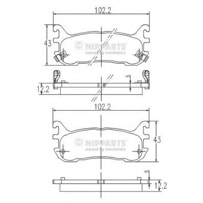 Комплект тормозных колодок, дисковый тормоз NIPPARTS J3613012