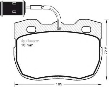 Комплект тормозных колодок, дисковый тормоз SACHS 308