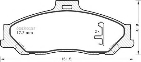 Комплект тормозных колодок, дисковый тормоз MGA 1039