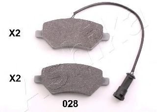 Комплект тормозных колодок, дисковый тормоз ASHIKA 50-00-028
