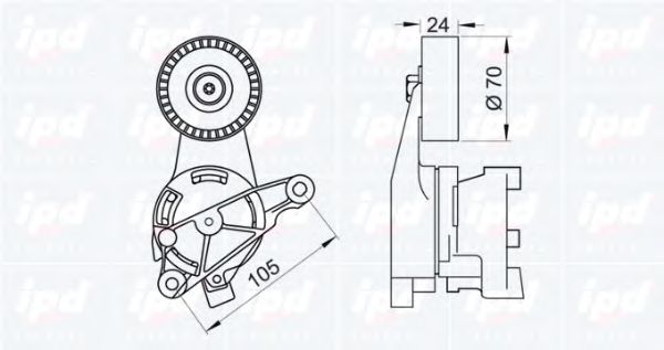 Натяжная планка, поликлиновой ремень IPD 153079