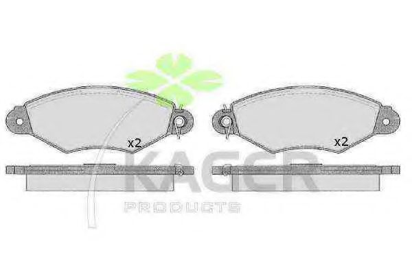 Комплект тормозных колодок, дисковый тормоз KAGER 35-0182