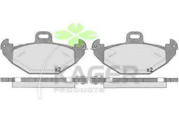 Комплект тормозных колодок, дисковый тормоз KAGER 35-0489