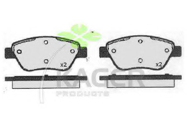 Комплект тормозных колодок, дисковый тормоз KAGER 23706