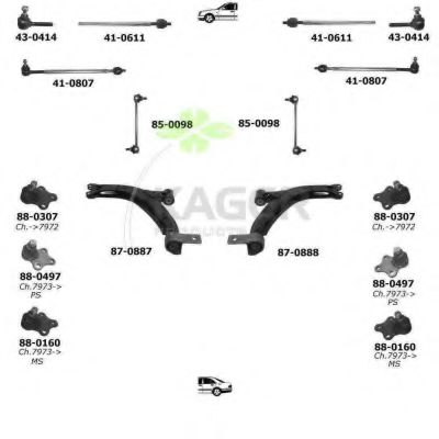 Подвеска колеса KAGER 800252