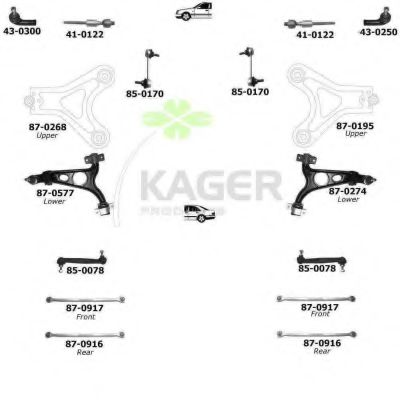 Подвеска колеса KAGER 800492