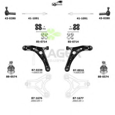 Подвеска колеса KAGER 801040