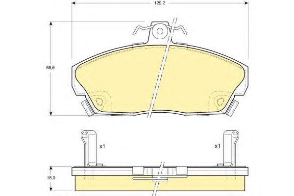 Комплект тормозных колодок, дисковый тормоз GIRLING 6104961