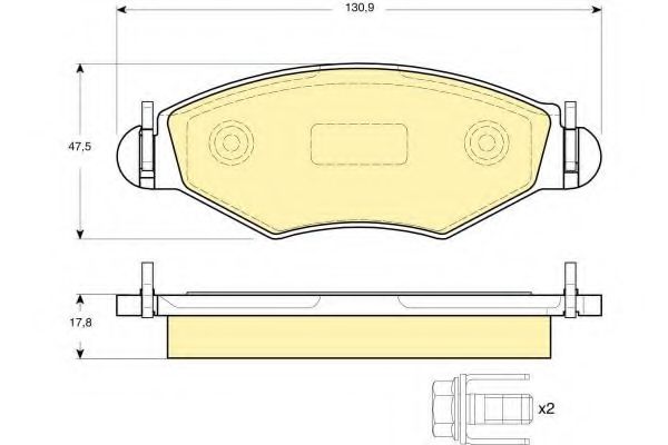 Комплект тормозных колодок, дисковый тормоз GIRLING 6115004