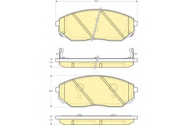 Комплект тормозных колодок, дисковый тормоз GIRLING 6133439