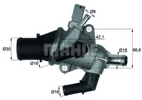 Термостат, охлаждающая жидкость MAHLE ORIGINAL TI 158 83