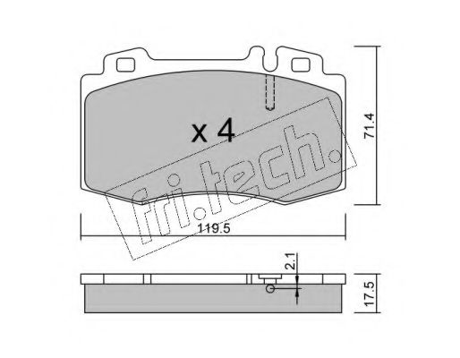Комплект тормозных колодок, дисковый тормоз fri.tech. 579.0