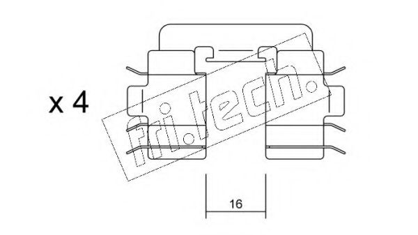 Комплектующие, колодки дискового тормоза fri.tech. KIT.050