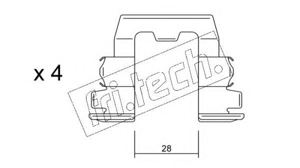 Комплектующие, колодки дискового тормоза fri.tech. KIT.059