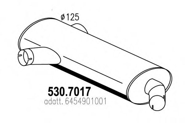Средний / конечный глушитель ОГ ASSO 530.7017