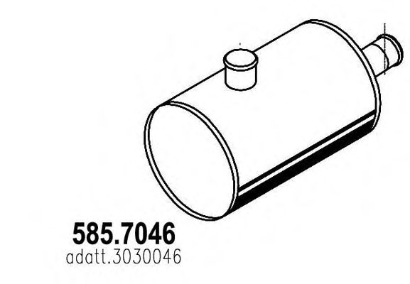 Средний / конечный глушитель ОГ ASSO 585.7046