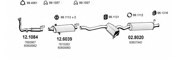 Система выпуска ОГ ASSO ART0124