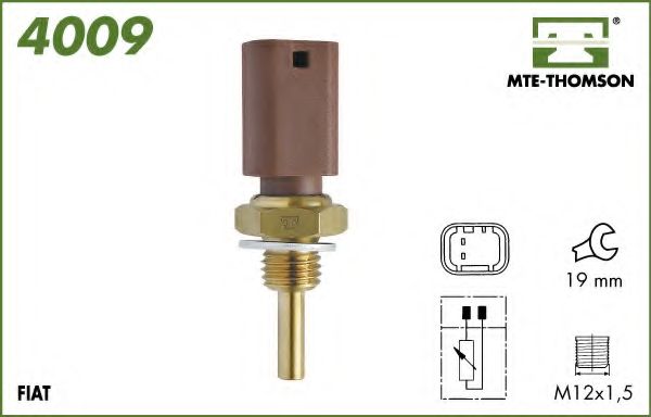 Датчик, температура охлаждающей жидкости; Датчик, температура охлаждающей жидкости; Датчик, температура охлаждающей жидкости MTE-THOMSON 4009