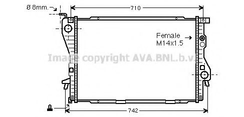 Радиатор, охлаждение двигателя PRASCO BW2202