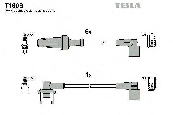 Комплект проводов зажигания TESLA T160B