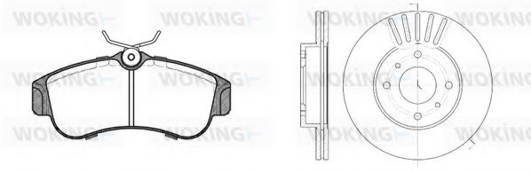 Комплект тормозов, дисковый тормозной механизм WOKING 8220300