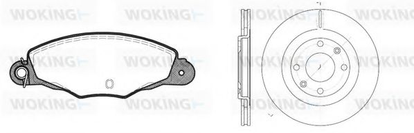 Комплект тормозов, дисковый тормозной механизм WOKING 87593.01