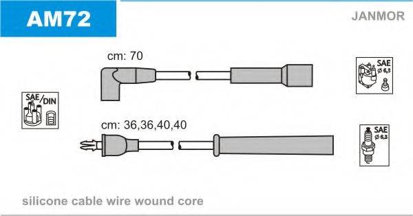 Комплект проводов зажигания JANMOR AM72