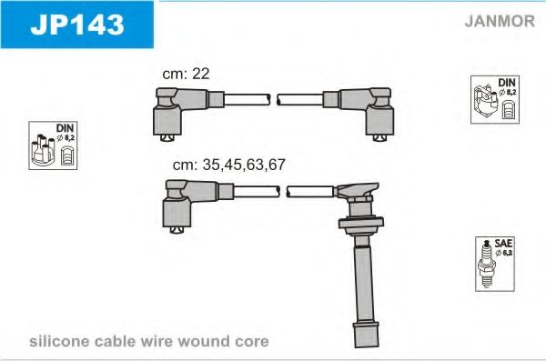 Комплект проводов зажигания JANMOR JP143