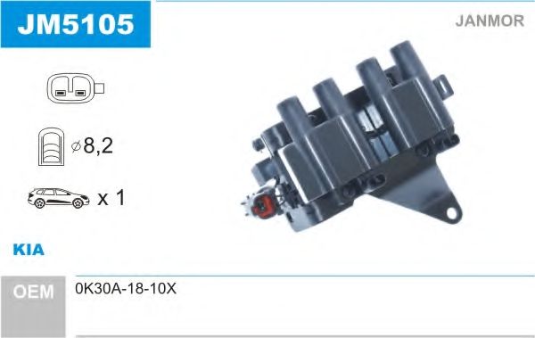 Катушка зажигания JANMOR JM5105