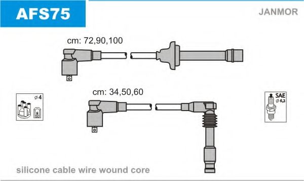Комплект проводов зажигания JANMOR AFS75