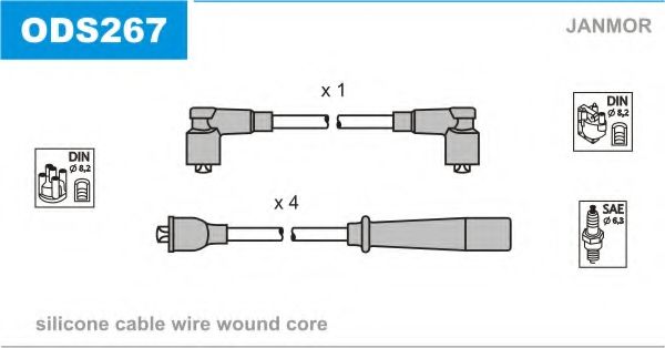 Комплект проводов зажигания JANMOR ODS267