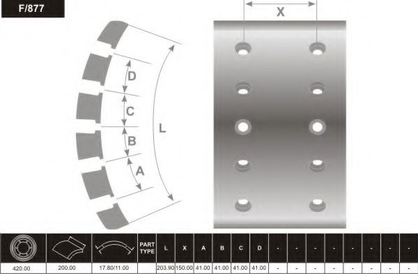 Комплект тормозных башмаков, барабанные тормоза FRAS-LE 19094