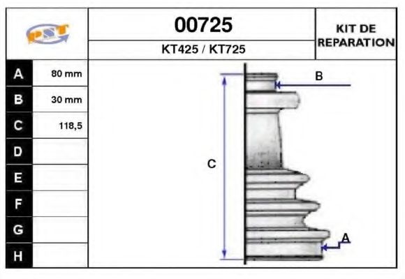 Комплект пылника, приводной вал CEVAM 1135