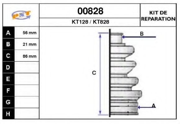 Комплект пылника, приводной вал SNRA 00828