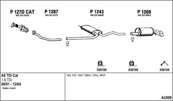 Система выпуска ОГ FENNO AU608